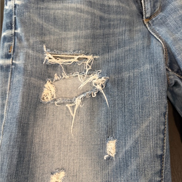 Kut from the Kloth Medium Blue Distressed Straight Leg Jeans - Picture 8 of 16